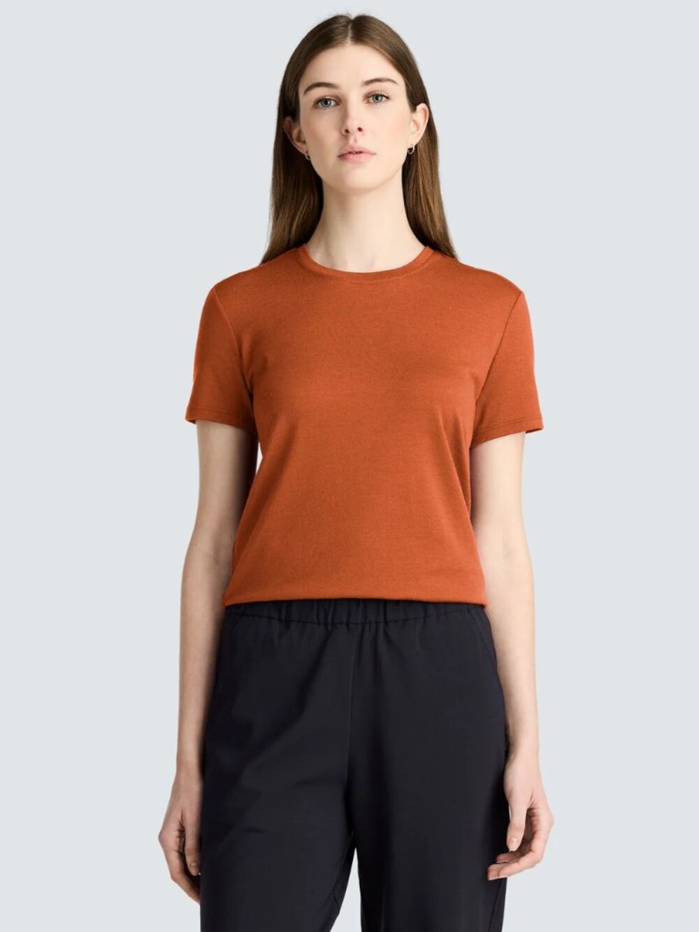 Unbound Women's Merino Crew Neck T-Shirt Large in Amber